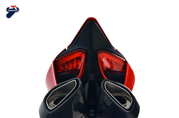 Termignoni Force underseat full exhaust system for Ducati Panigale 1199/R/S, titanium silencer with carbon end cap