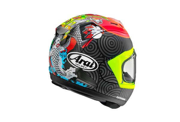 Arai RX-7V Evo full-face helmet in Tatsuki matte graphic finish