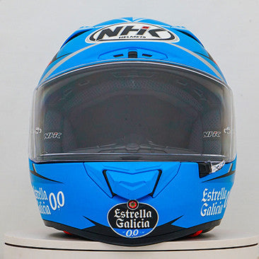 NHK GP-R Tech Race full-face race helmet in Estrella Galicia Replica livery