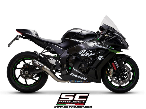 SC-Project CR-T slip-on silencer with cat replacement pipe for Kawasaki ZX-10 R/RR 2016-2020