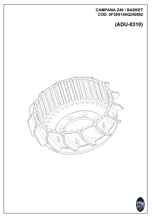STM EVO GP dry clutch for Ducati Panigale 1199/1299, KTT-0500, Z40 basket with cooling fins