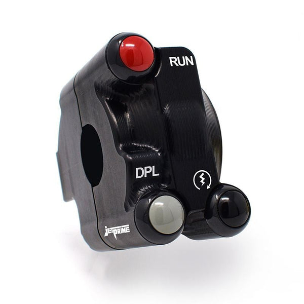 JetPrime CNC aluminium throttle grip housing with handlebar switch for Ducati Panigale V4/S 2018-2024