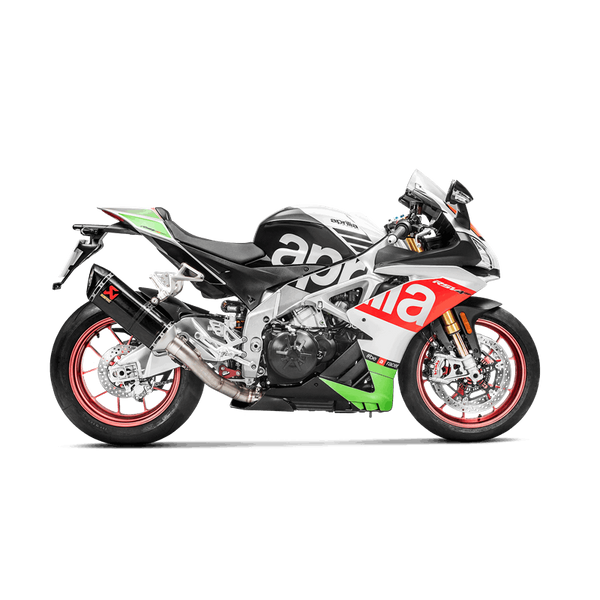 Akrapovic Slip-On Line Carbon silencer on Aprilia RSV4 1100 Factory RF RR 2017-2020