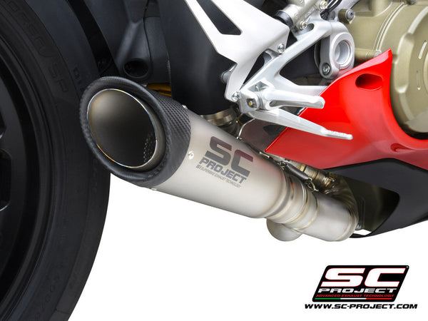 SC-Project S1 titanium half-system exhaust with carbon end cap for Ducati Panigale V4/S 2021