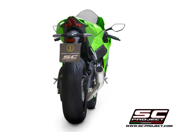 SC-Project CR-T slip-on silencer Kawasaki ZX-10 R/RR 2021-2026 titanium carbon finish