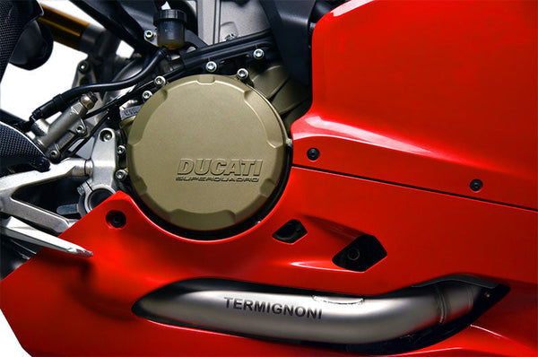 Termignoni Force underseat full exhaust system for Ducati Panigale 1199/R/S, titanium silencer with carbon end cap