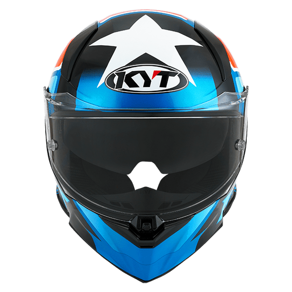 KYT R2R full-face helmet in Straight finish, front three-quarter view