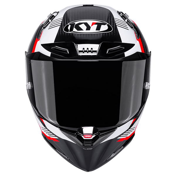 KYT R1R racing helmet in Carbon Zone Red finish, ECE 22.06 certified, part Y6R10007