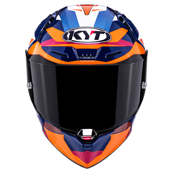 KYT R1R full-face racing helmet carbon diamond blue orange Y6R10006