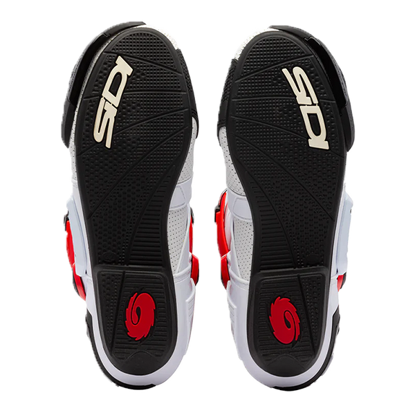 Sidi Rex Air motorcycle boots in white and red colourway, model 391