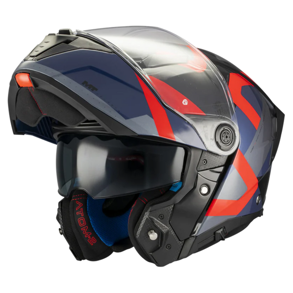 MT-Helmets Atom 2 SV Dexter B15 Flip-Up Helmet – Gloss – front three-quarter view