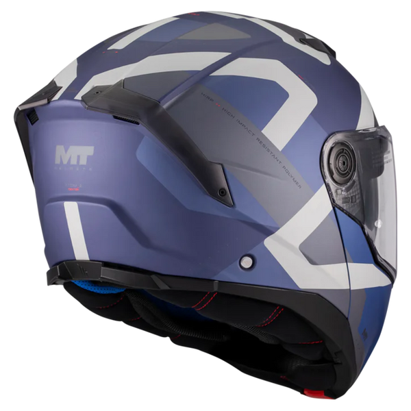 MT-Helmets Atom 2 SV Dexter C2 Flip-Up Helmet – Matt – rear three-quarter view