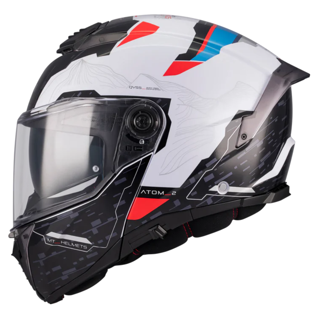 MT-Helmets Atom 2 SV Highlands A7 Flip-Up Helmet – Gloss – left side view