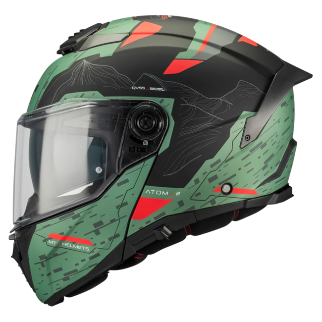 MT-Helmets Atom 2 SV Highlands C6 Flip-Up Helmet – Matt – left side view