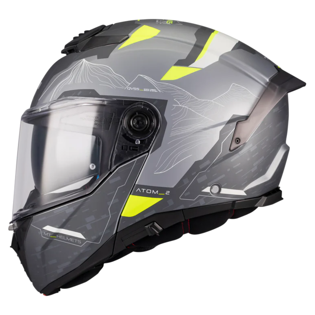MT-Helmets Atom 2 SV Highlands E2 Flip-Up Helmet – Matt – left side view