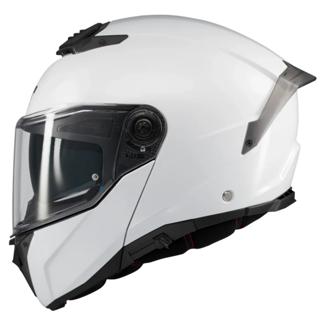 MT-Helmets Atom 2 SV Pure A0 Flip-Up Helmet – Gloss White – left side view