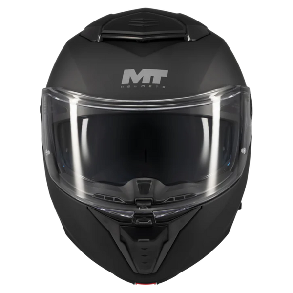 MT-Helmets Atom 2 SV Pure A1 Flip-Up Helmet – Matt Black – front view