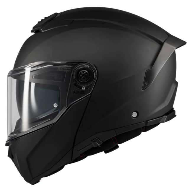 MT-Helmets Atom 2 SV Pure A1 Flip-Up Helmet – Matt Black – left side view