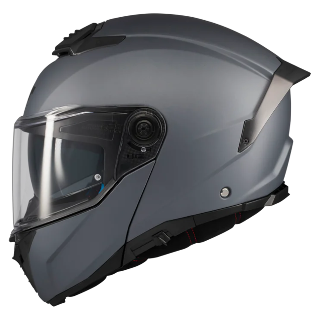 MT-Helmets Atom 2 SV Pure A2 Flip-Up Helmet – Matt Grey – left side view