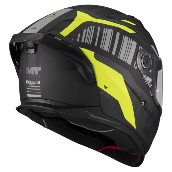 MT-Helmets Braker SV Cockpit B13 Full-Face Helmet – Matt – rear three-quarter view