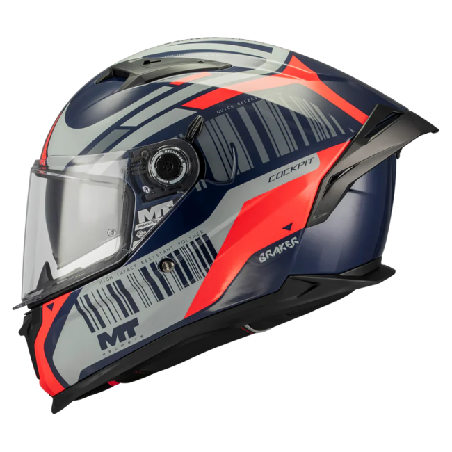 MT-Helmets Braker SV Cockpit C5 Full-Face Helmet – Gloss – left side view
