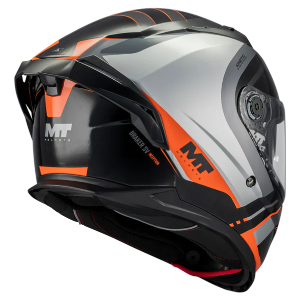 MT-Helmets Braker SV Inception B4 Full-Face Helmet – Gloss – rear three-quarter view