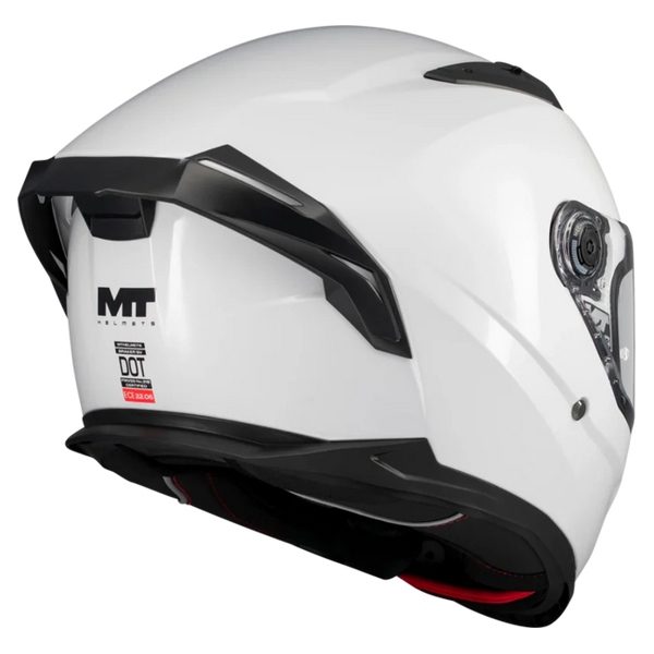 MT-Helmets Braker SV Pure A0 Full-Face Helmet – Gloss White – rear three-quarter view