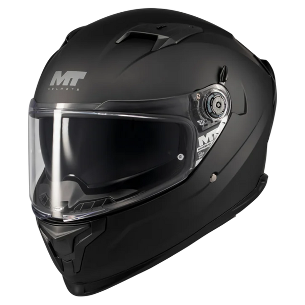MT-Helmets Braker SV Pure A1 Full-Face Helmet – Matt Black – front three-quarter view