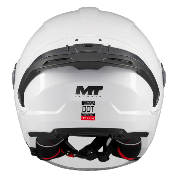 MT-Helmets Cosmo SV Pure A0 Jet Helmet – Gloss White – rear view