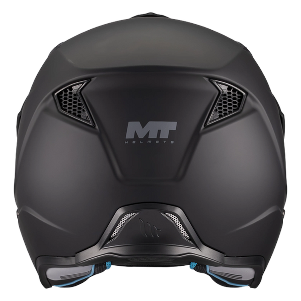 MT-Helmets District SV S Pure A1 Trail Helmet – Matt Black – rear three-quarter view