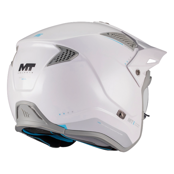 MT-Helmets District SV S Soul A2 Trail Helmet – Gloss White – rear three-quarter view