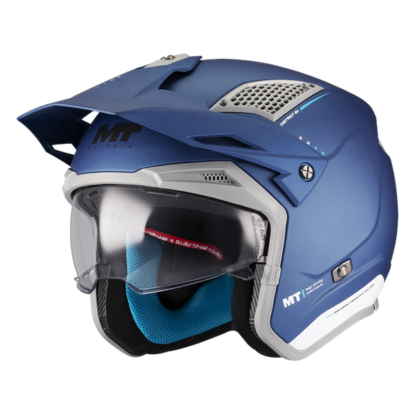MT-Helmets District SV S Soul C7 Trail Helmet – Matt Dark Blue – front three-quarter view