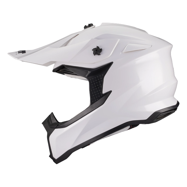 MT-Helmets Falcon S Pure A0 Motocross Helmet – Gloss Pearl White – left side view