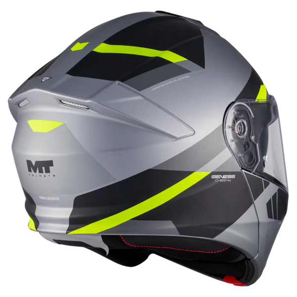 MT-Helmets Genesis R SV Cheeky C3 Flip-Up Helmet – Matt – rear three-quarter view