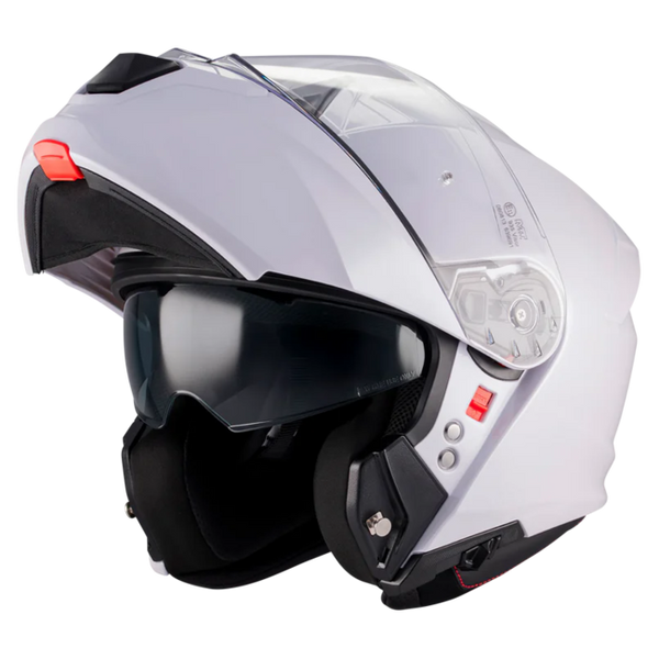 MT-Helmets Genesis R SV Pure A0 Flip-Up Helmet – Gloss White – front three-quarter view