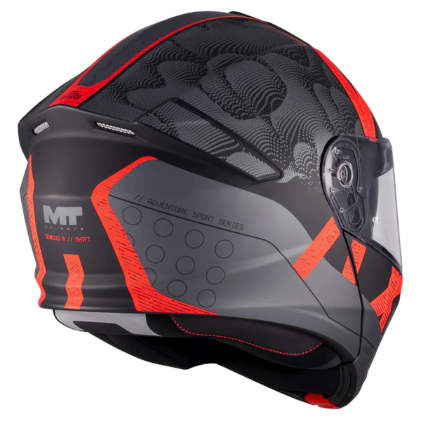 MT-Helmets Genesis R SV Shift B15 Flip-Up Helmet – Matt – rear view