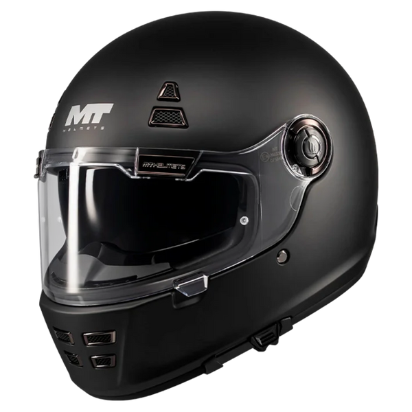 MT-Helmets Jarama SV Pure A1 Full-Face Helmet – Matt Black – front three-quarter view