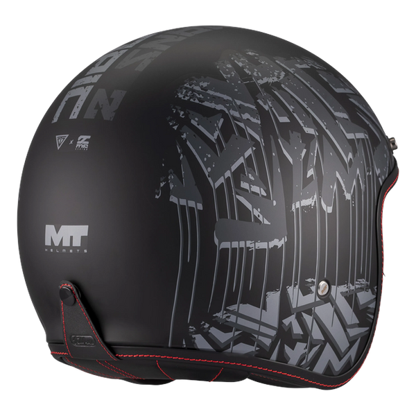 MT-Helmets Le Mans 2 SV S Dystopic B12 Jet Helmet – Matt Black – rear three-quarter view