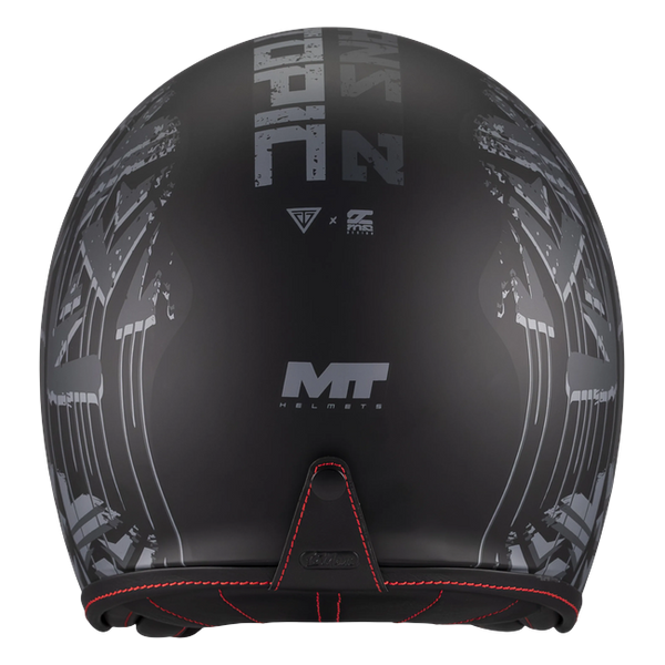 MT-Helmets Le Mans 2 SV S Dystopic B12 Jet Helmet – Matt Black – rear view