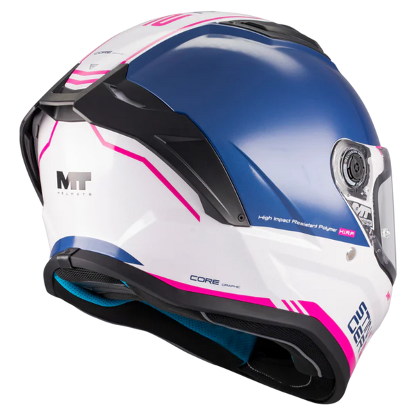 MT-Helmets Stinger 2 Core A8 Full-Face Helmet – Gloss – rear three-quarter view