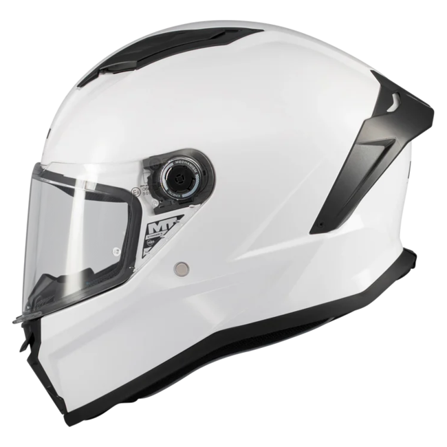 MT-Helmets Stinger 2 Pure A0 Full-Face Helmet – Gloss White Pearl – left side view