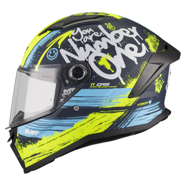 MT-Helmets Stinger 2 Rocket C3 Full-Face Helmet – Matt – left side view