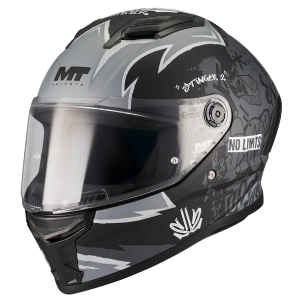 MT-Helmets Stinger 2 Tagger B2 Full-Face Helmet – Matt – front three-quarter view