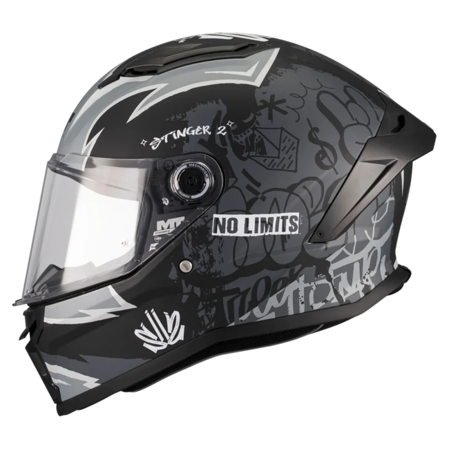 MT-Helmets Stinger 2 Tagger B2 Full-Face Helmet – Matt – left side view