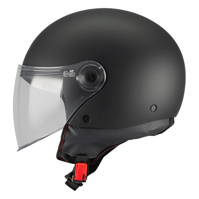 MT-Helmets Street S Pure A1 Jet Helmet – Matt Black – left side view