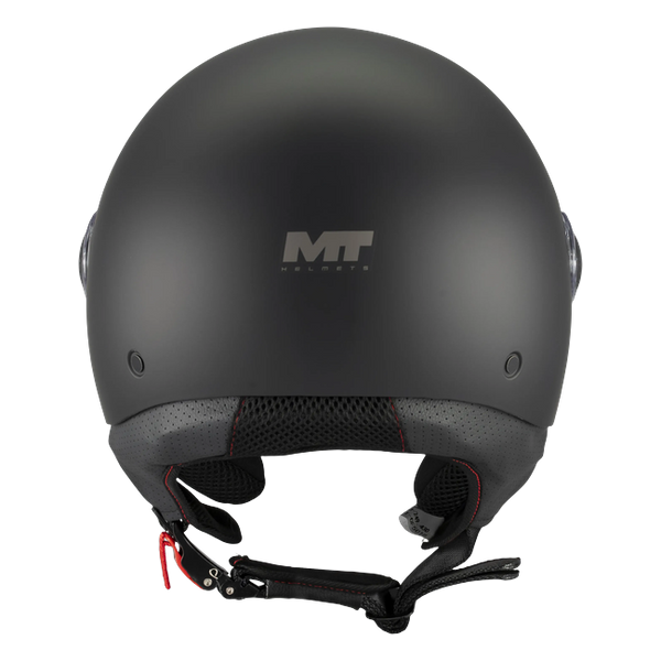 MT-Helmets Street S Pure A1 Jet Helmet – Matt Black – rear view