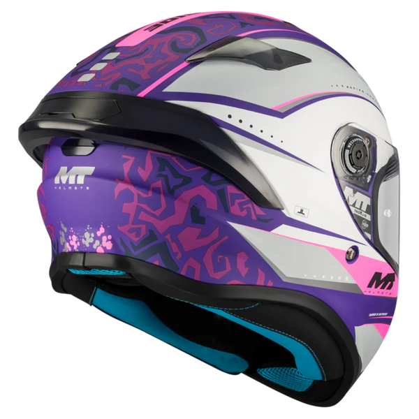MT-Helmets Targo S Outside C8 Full-Face Helmet – Matt – rear three-quarter view