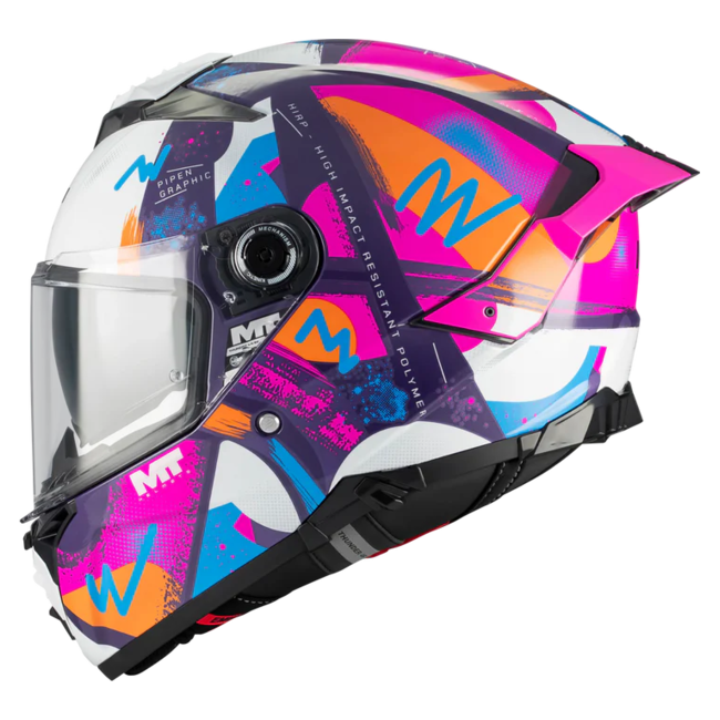 MT-Helmets Thunder 4 R SV Pipen C8 Full-Face Helmet – Gloss Pink / Purple – left side view