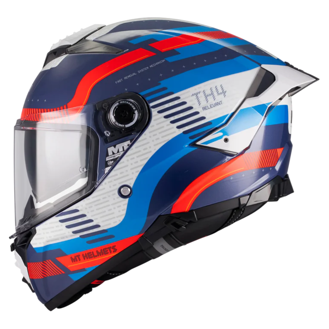MT-Helmets Thunder 4 R SV Revelant C5 Full-Face Helmet – Gloss Red / Blue – left side view