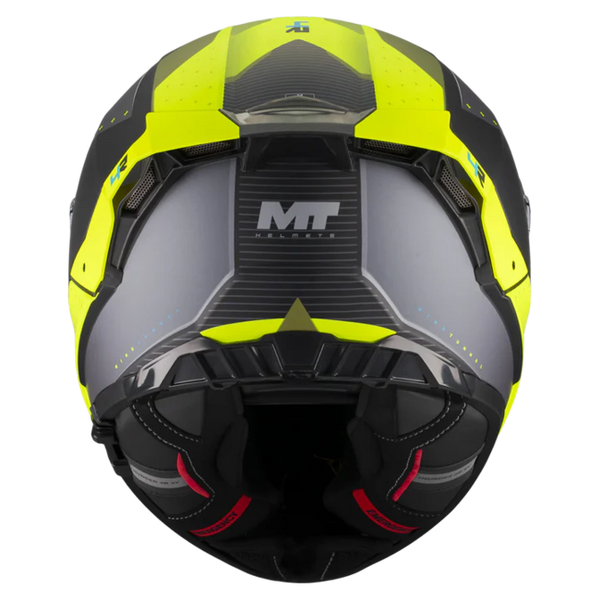 MT-Helmets Thunder 4 R SV Wind Tunnel B3 Full-Face Helmet – Matt Neon Yellow – rear view